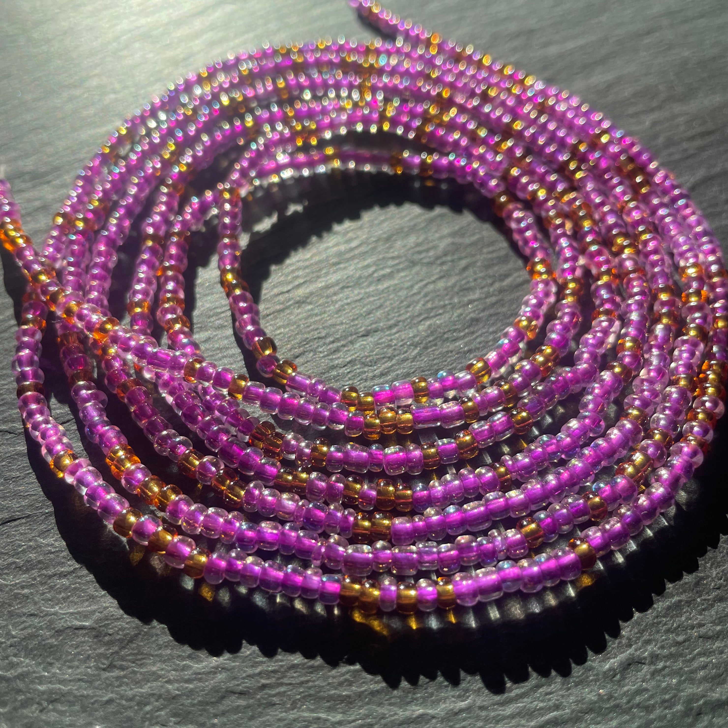 Purple Gold Waist Bead