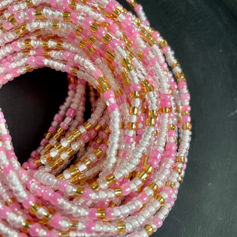 Shiny Golden Pink Waist Bead