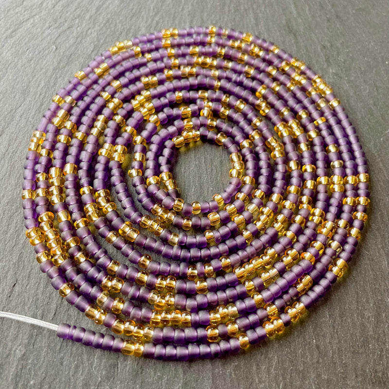 Purple and Gold Waist Bead