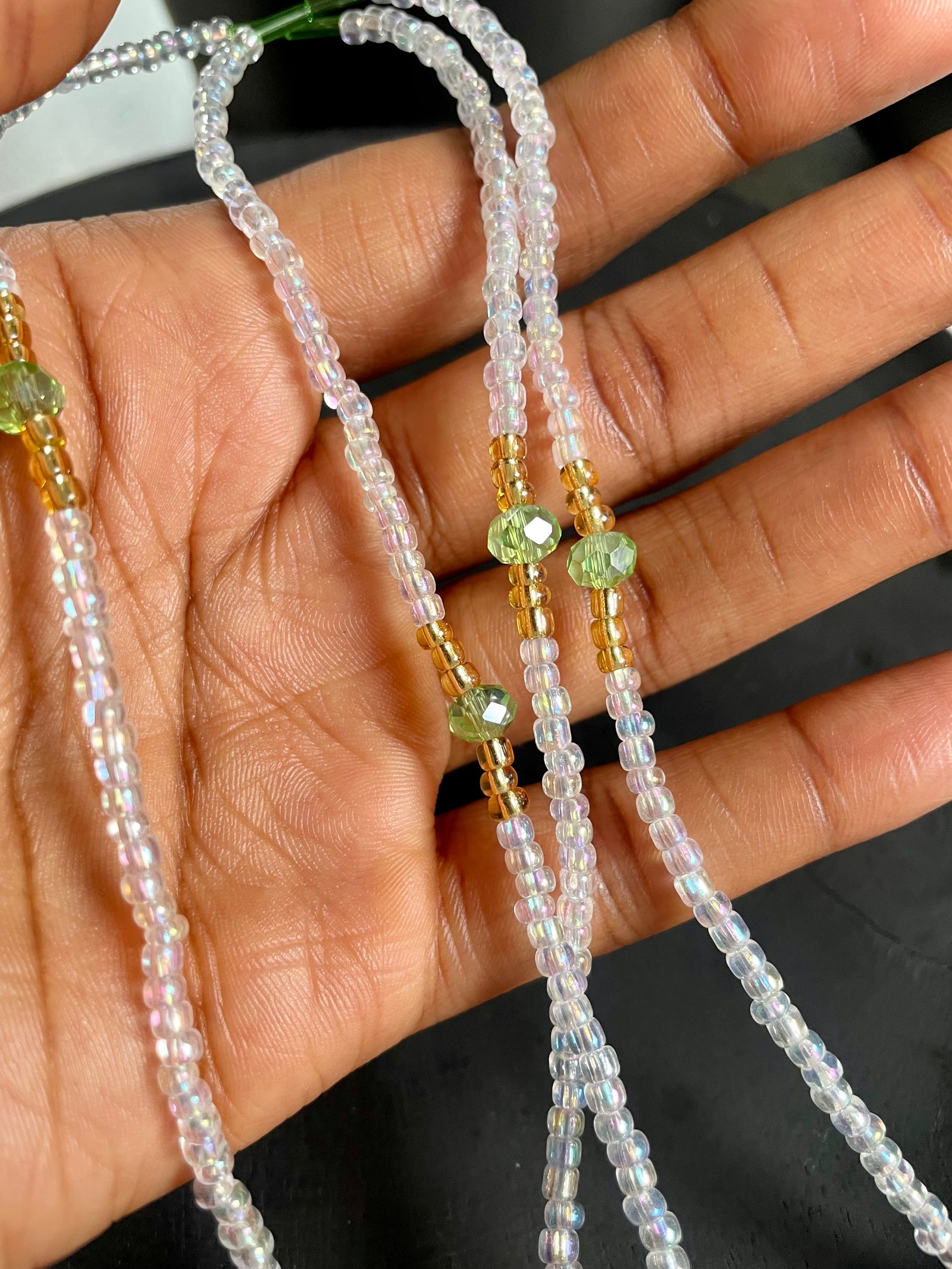 Green Crystal Waist Bead – Treasures by Kyem