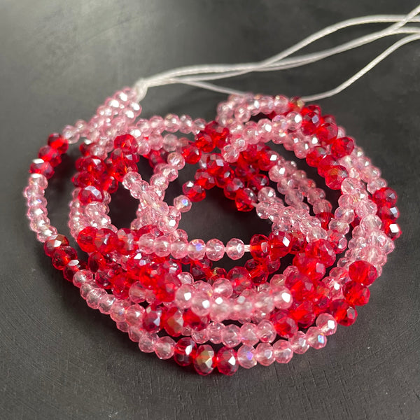 Red & Pink Crystal Waist Bead - Limited