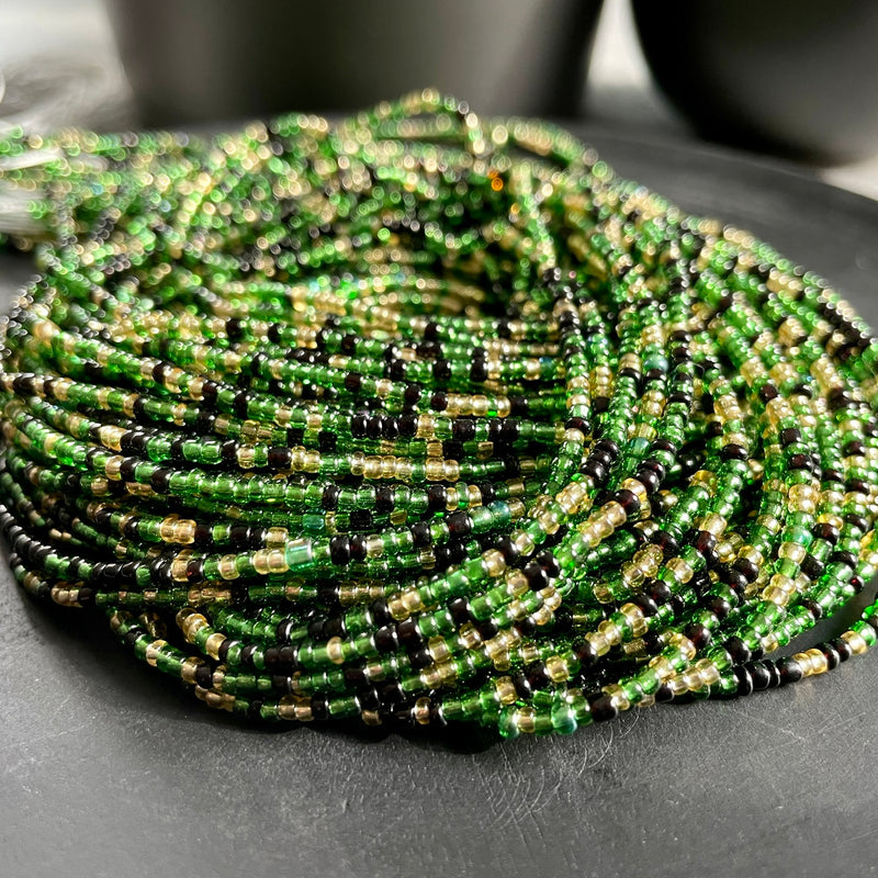 Mixed Green Mini Waist Bead
