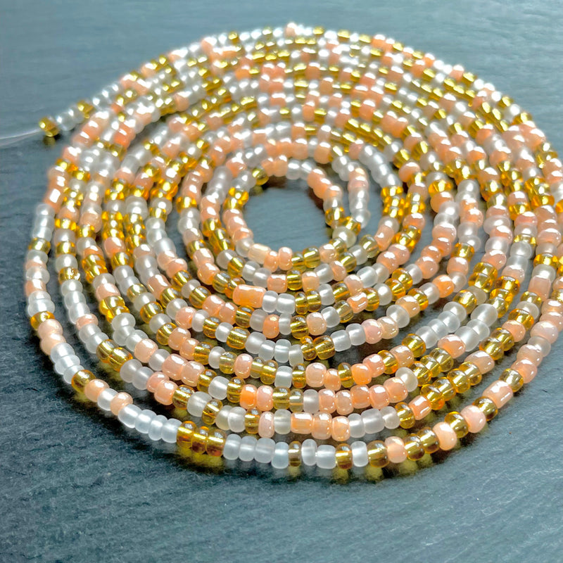 Peach frosted Mix Waist Bead