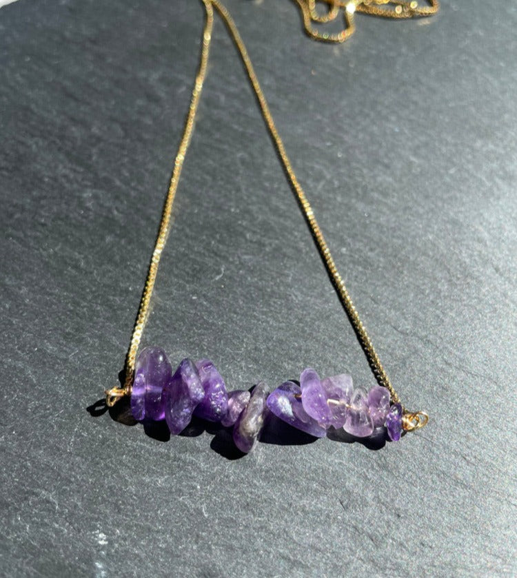 Amethyst/ Rosequarz Gemstone Necklace