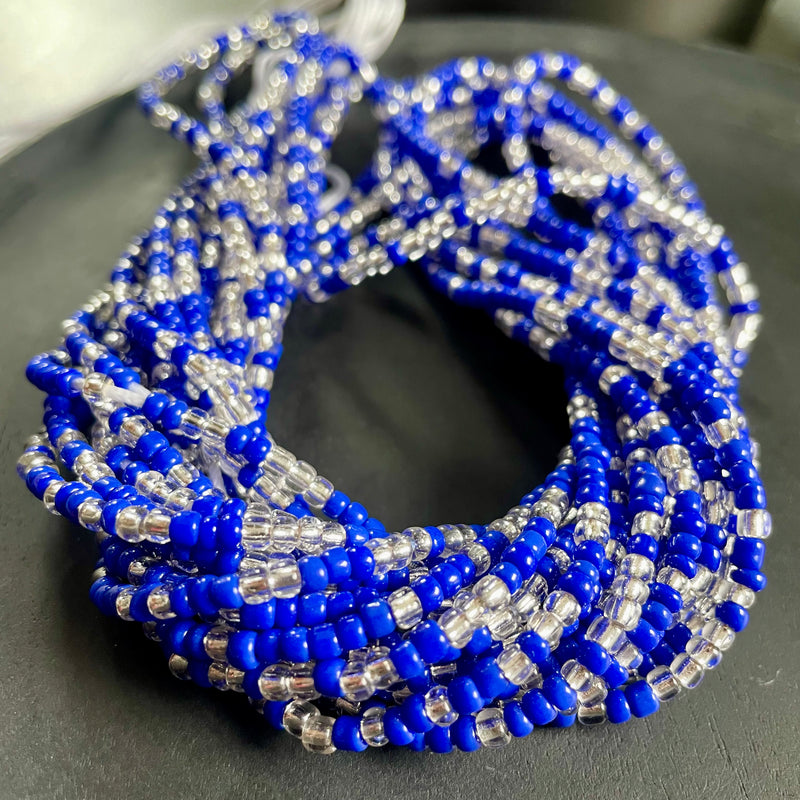 Blue & Silver Waist Bead