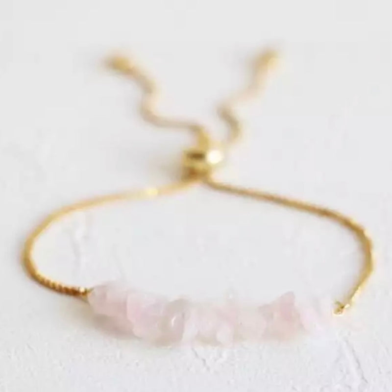Amethyst/ Rosequarz Gemstone Bracelet
