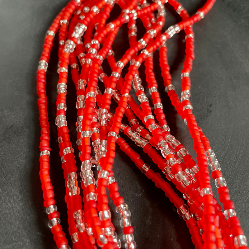 Red & Silver Waist Bead
