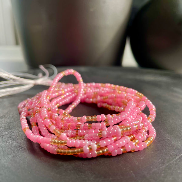Pink & Gold Mini Waist Bead