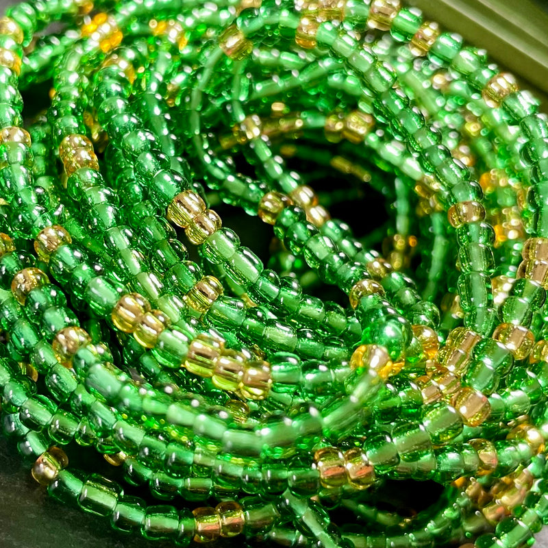 Green & Gold Waist Bead