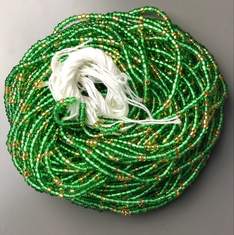 Green & Gold Waist Bead