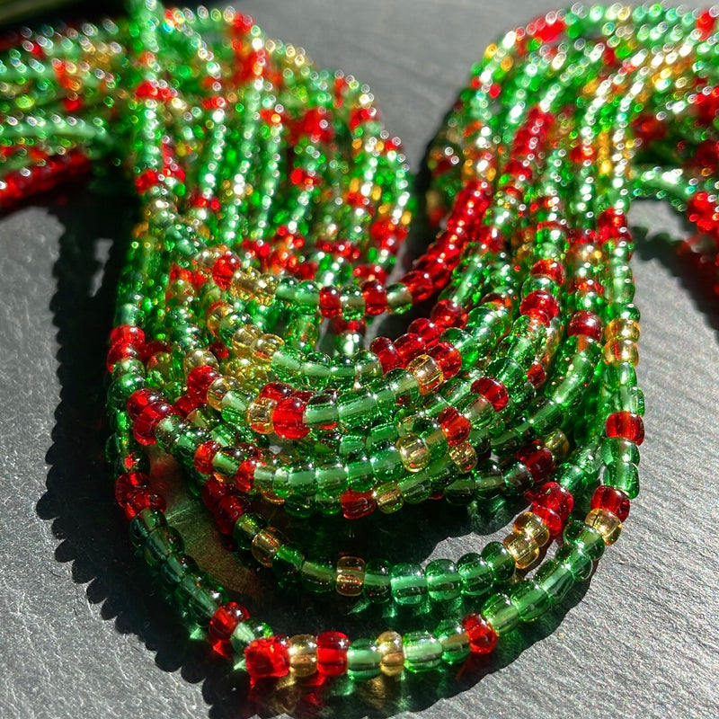 Red/Gold/Green- Waist Bead