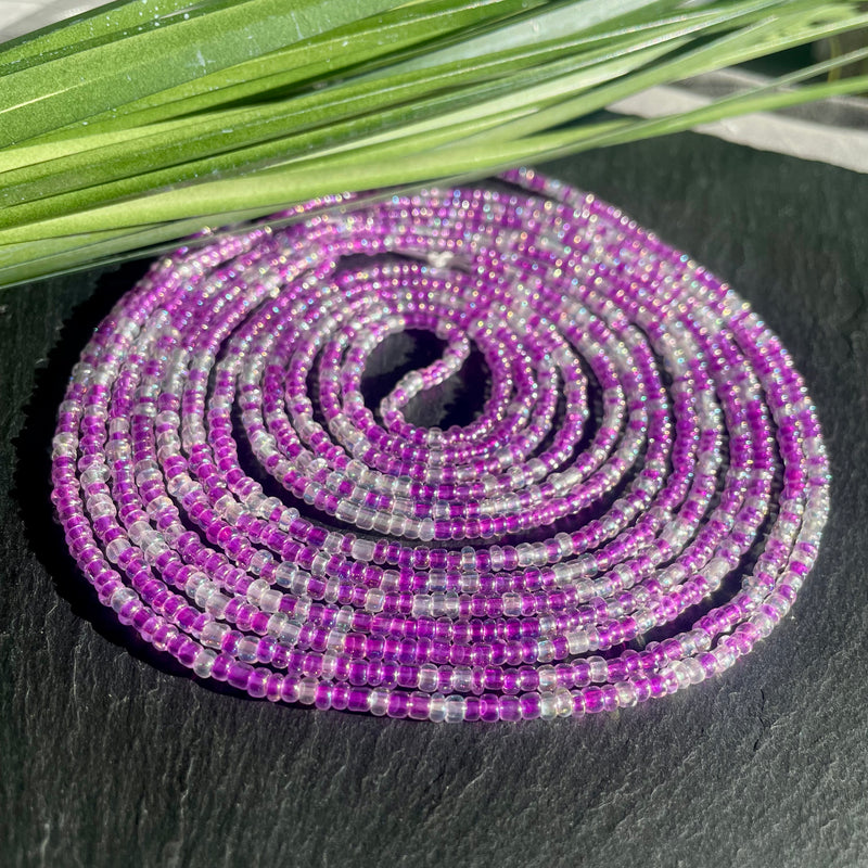 Purple & Clear Waist Bead