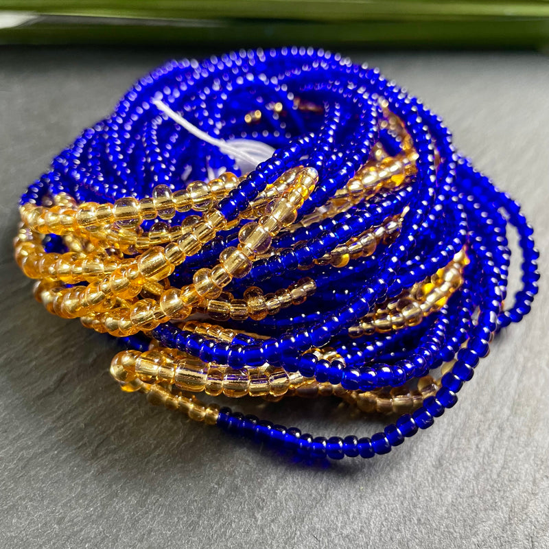 Blue & Gold Waist Bead