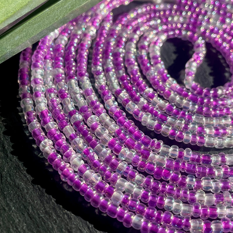 Purple & Clear Waist Bead