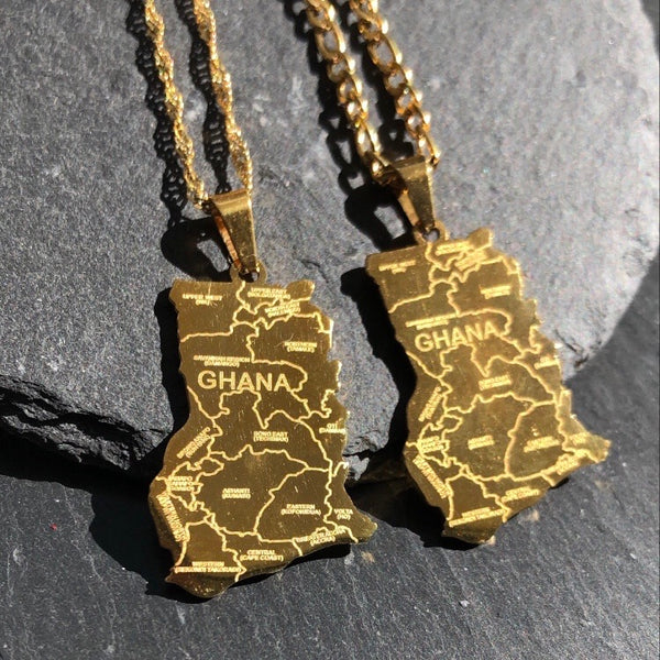 Ghana Map Necklace