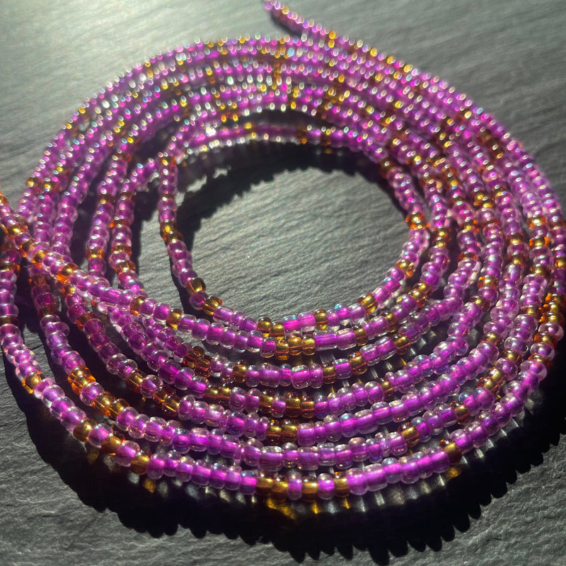 Purple & Gold Waist Bead