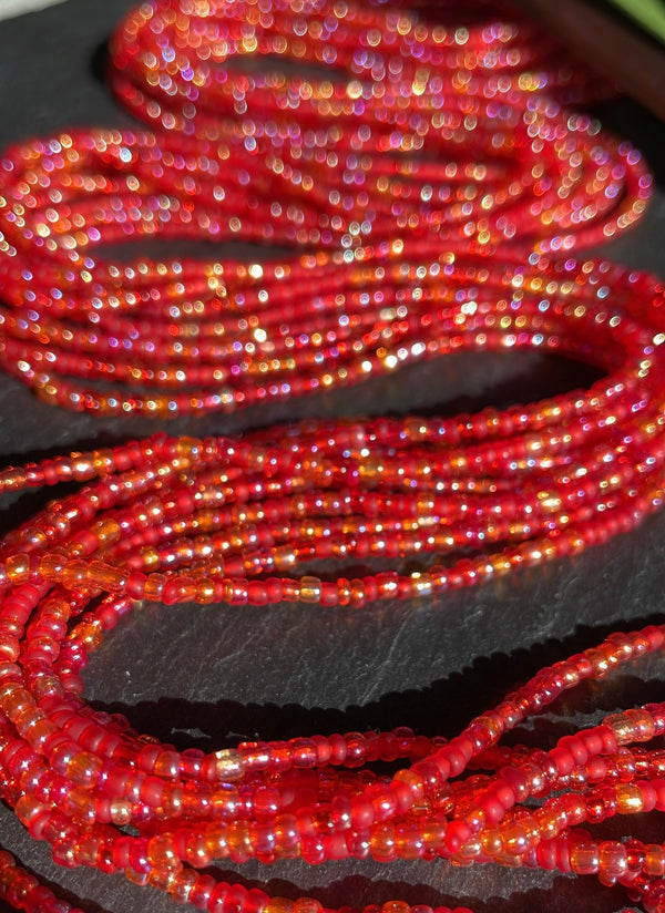 Mixed Red Waist Bead