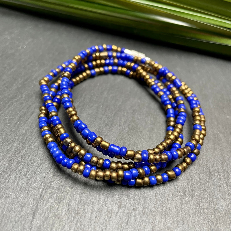 Blue & Bronze Waist Bead