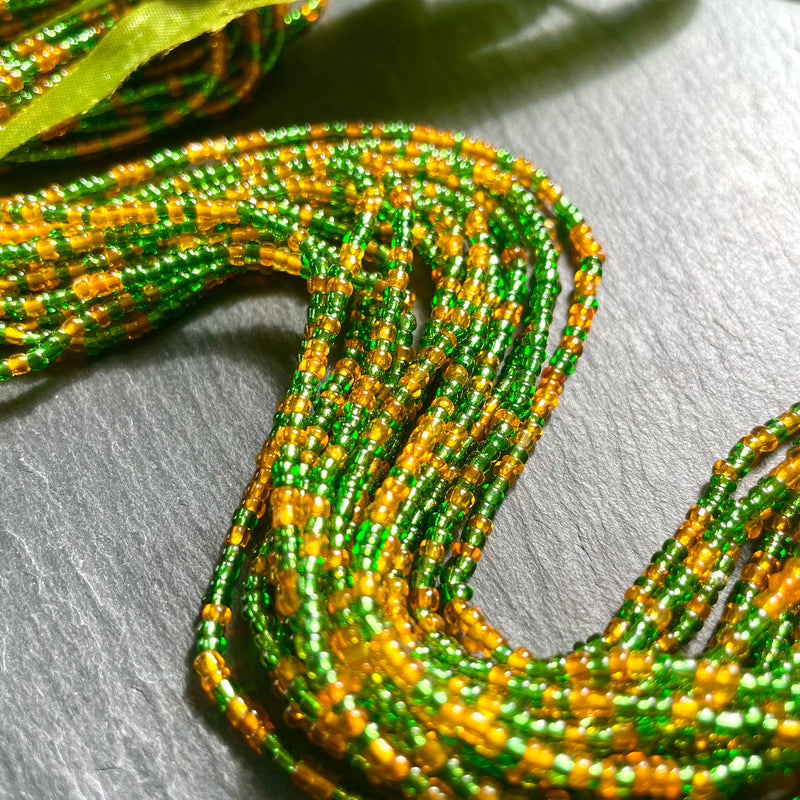 Orange & Emerald Mini Waist Bead