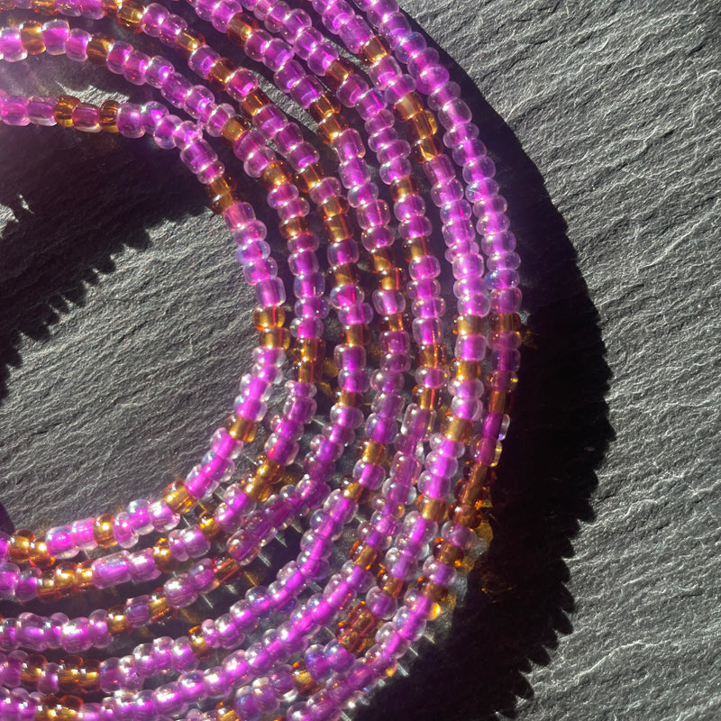 Purple and discount gold waist beads