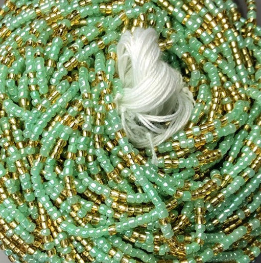 Mint Green & Gold Waist Bead