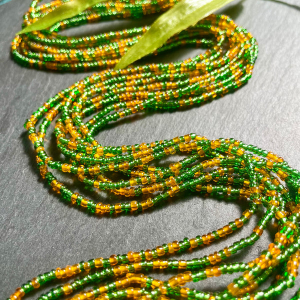 Orange & Emerald Mini Waist Bead