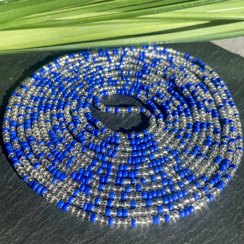 Blue & Silver Waist Bead