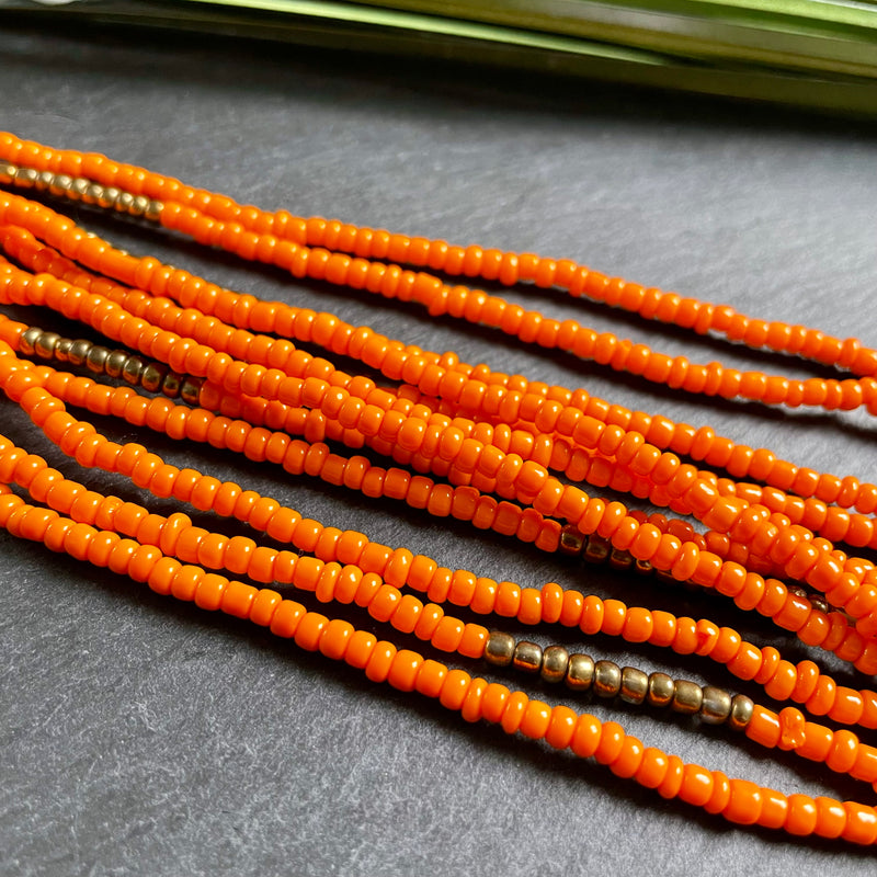 Orange & Bronze Waist Bead