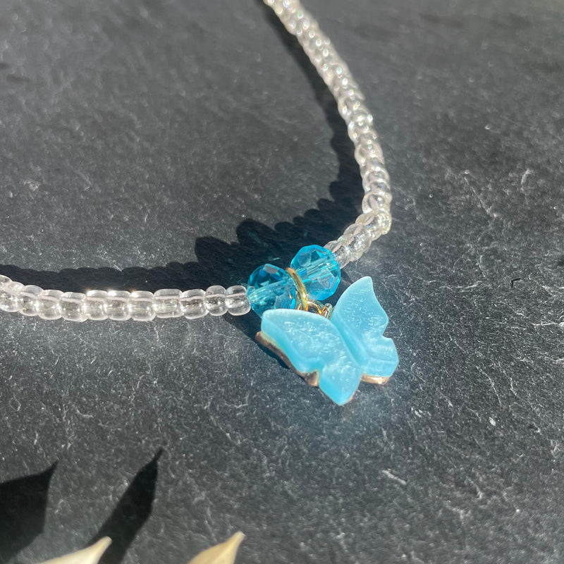 Blue Butterfly Waist Bead